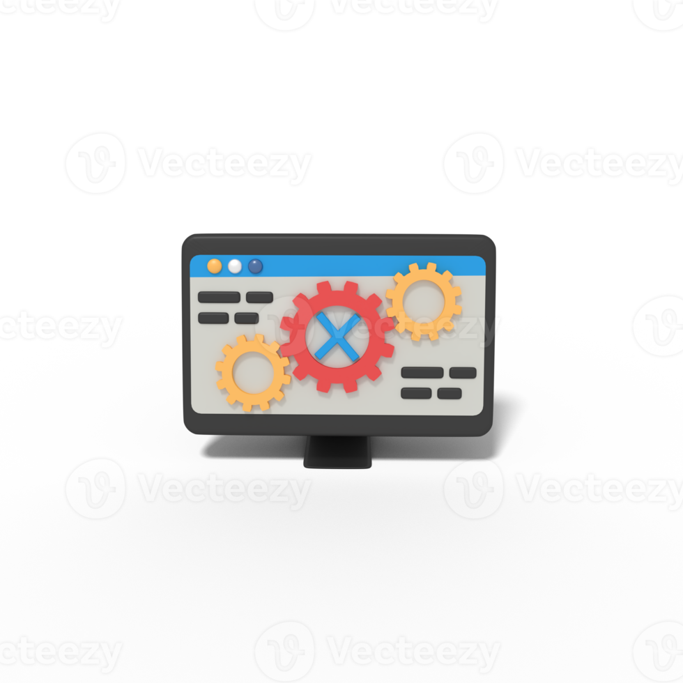 3d illustration of error network settings png