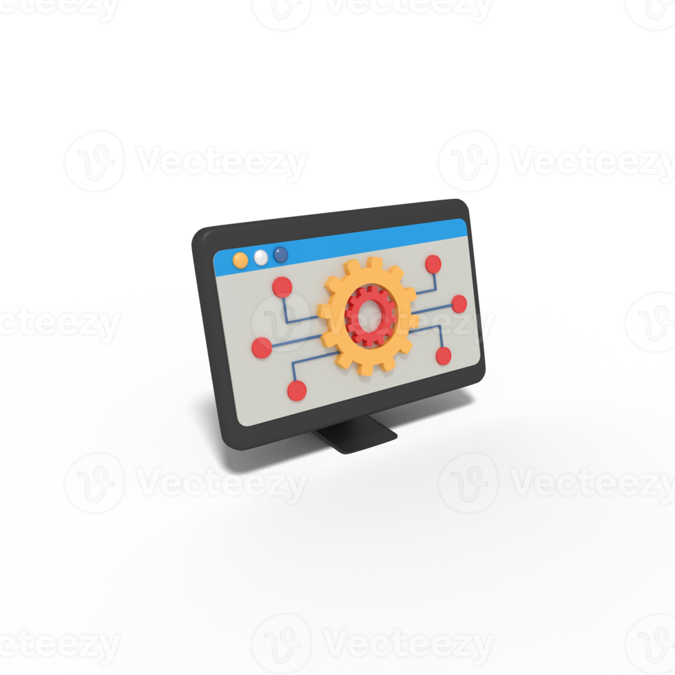3d illustration of computer network setup png
