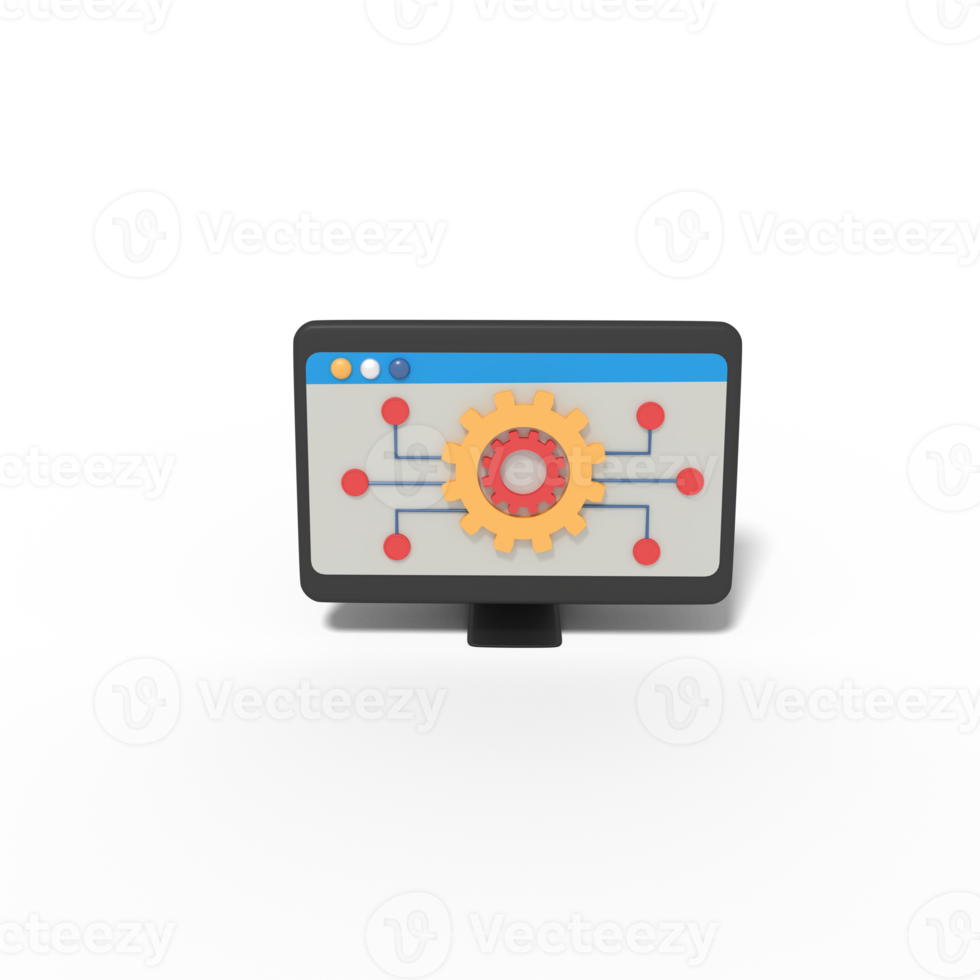 3d illustration of computer network setup png