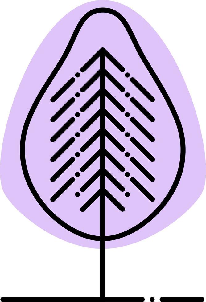 Minimal purple colored tree, illustration, vector on white background.