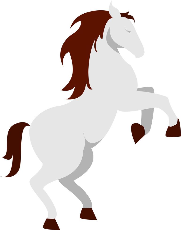 White horse, illustration, vector on white background.