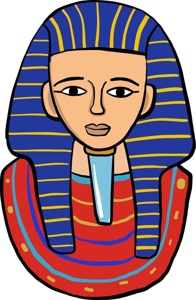 Tutankhamun , illustration, vector on white background