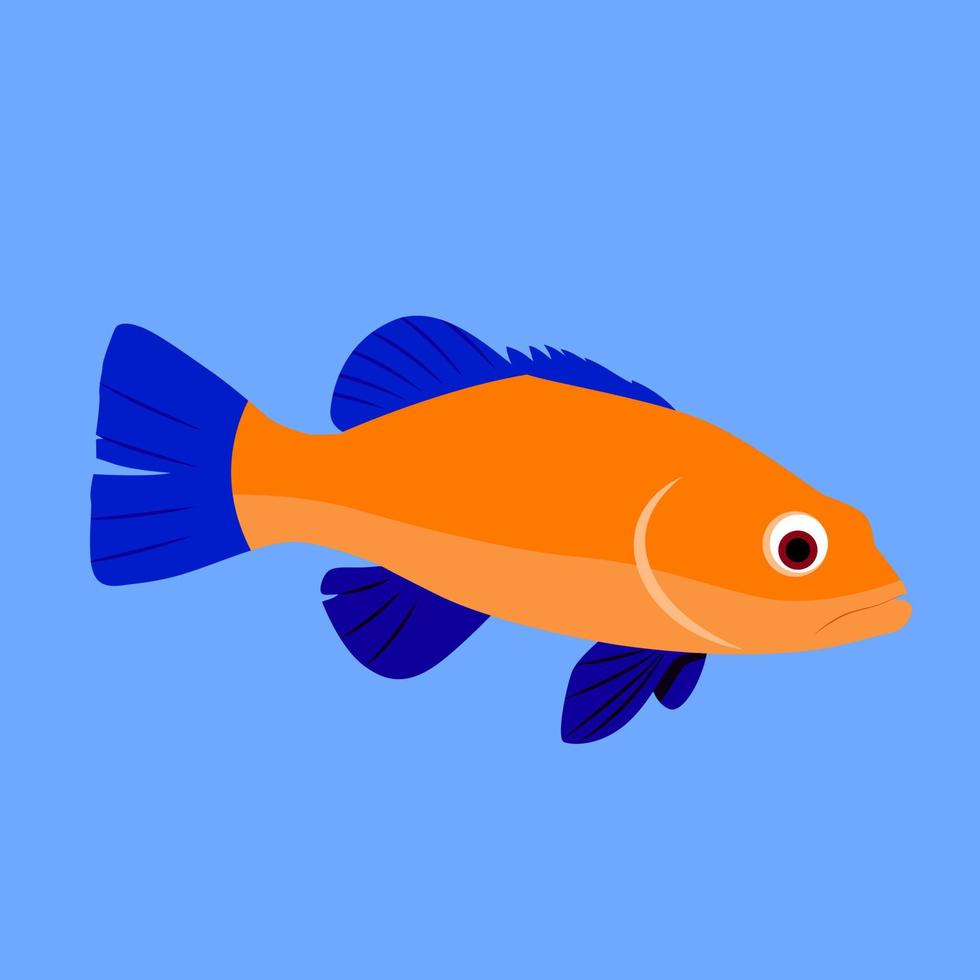 Yellow fish, illustration, vector on white background.