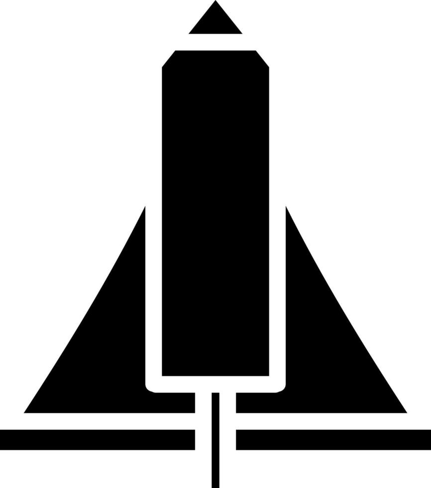 Black rocket, illustration, vector on white background.