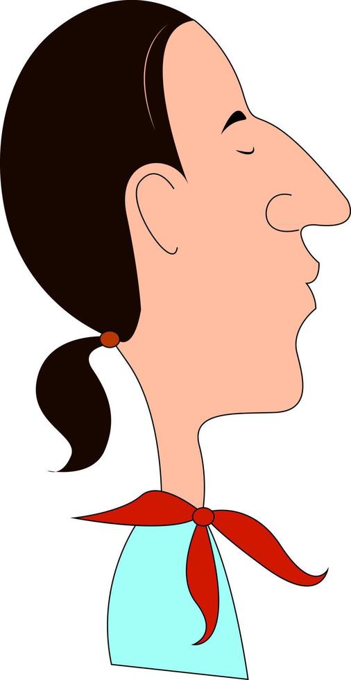 Profile of a man, illustration, vector on white background