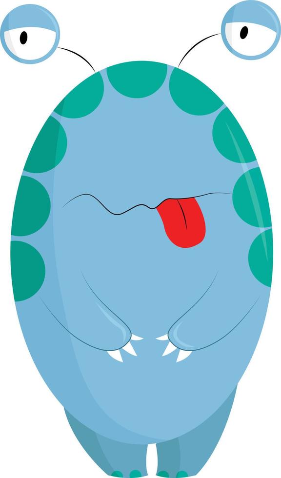 un monstruo azul cansado, vector o ilustración de color.