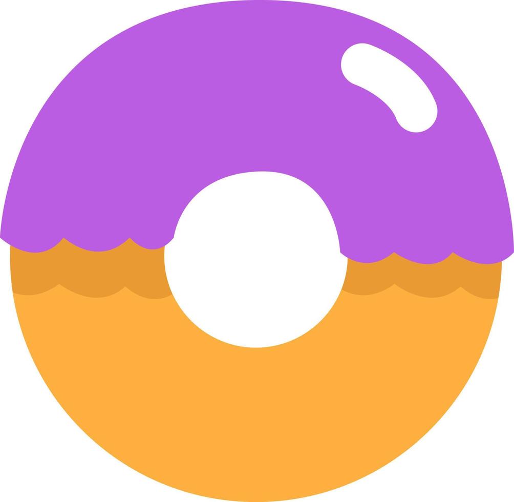 Purple glazed donut, illustration, vector, on a white background. vector