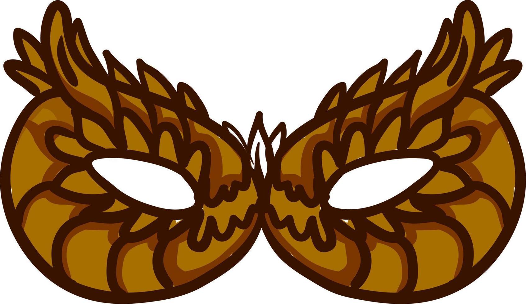 Brown mask, illustration, vector on white background.