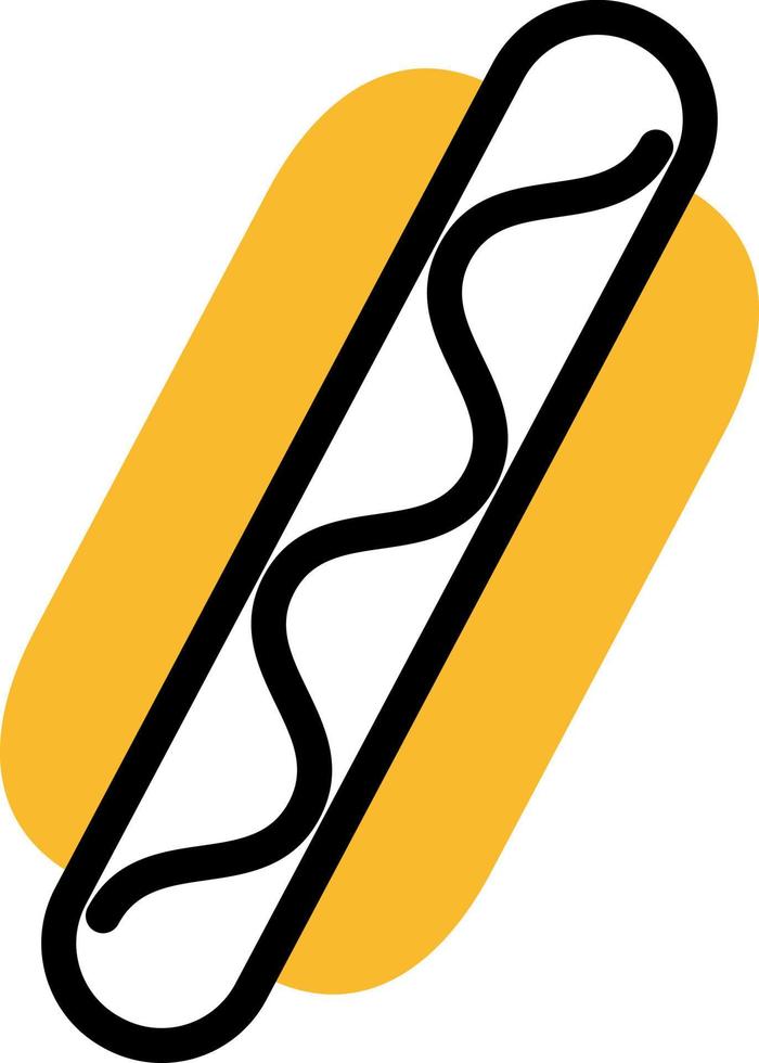 Bakery hotdog, illustration, vector on a white background.