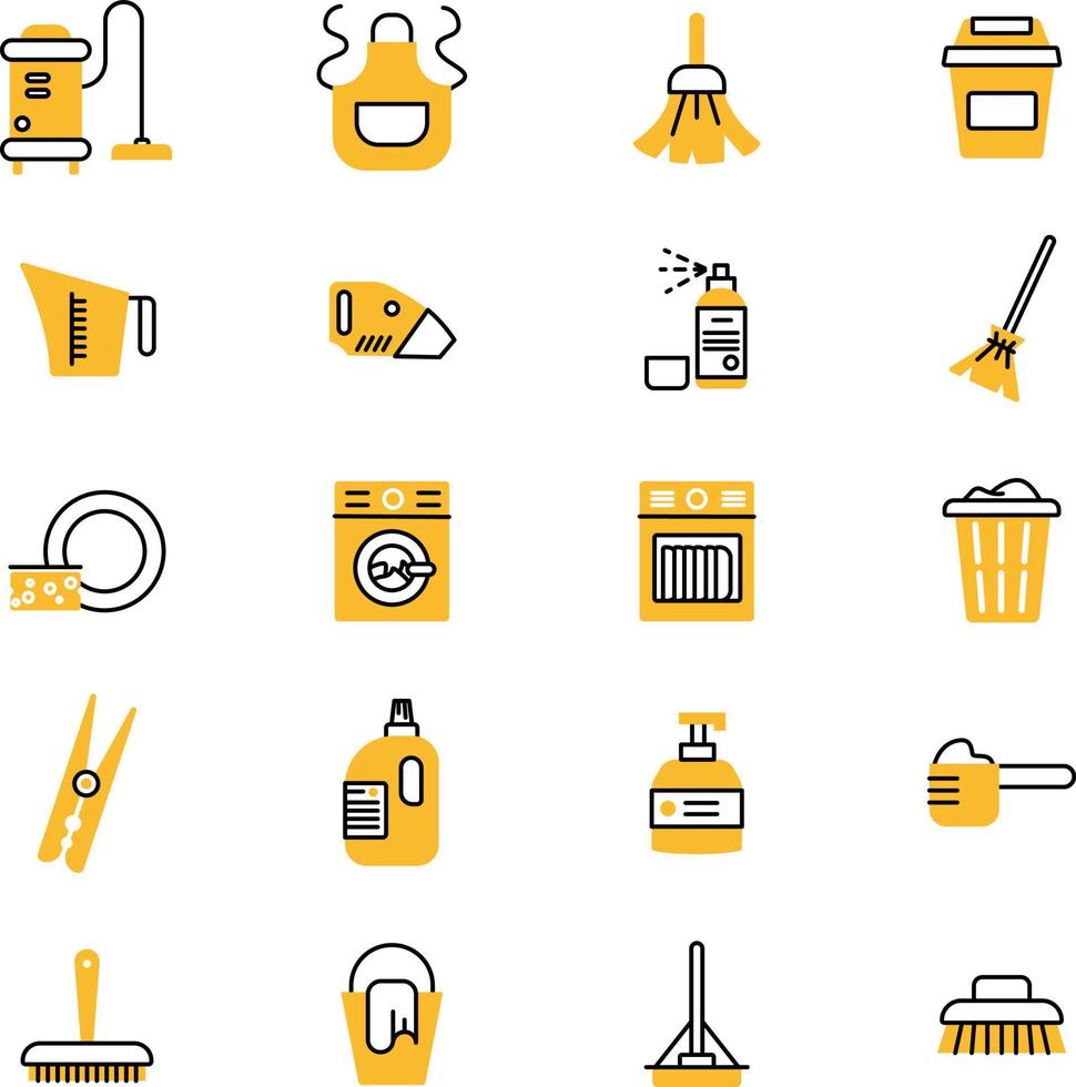 Cleaning appliances, illustration, vector on a white background.