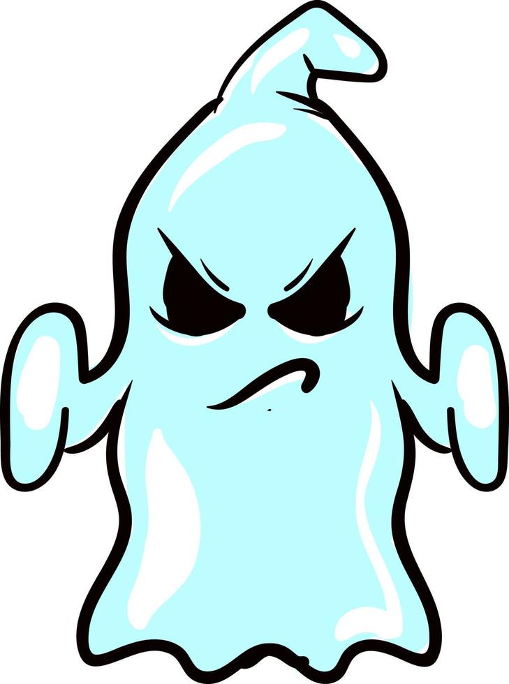 fantasma enojado, ilustración, vector sobre fondo blanco.