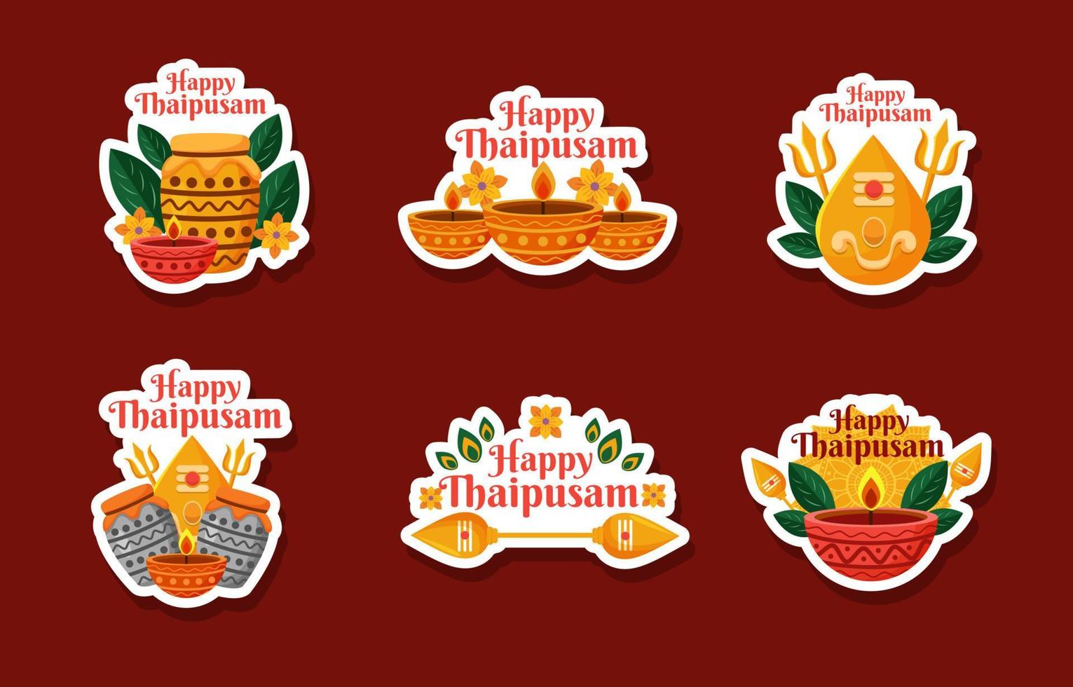 Thaipusam Sticker Set vector