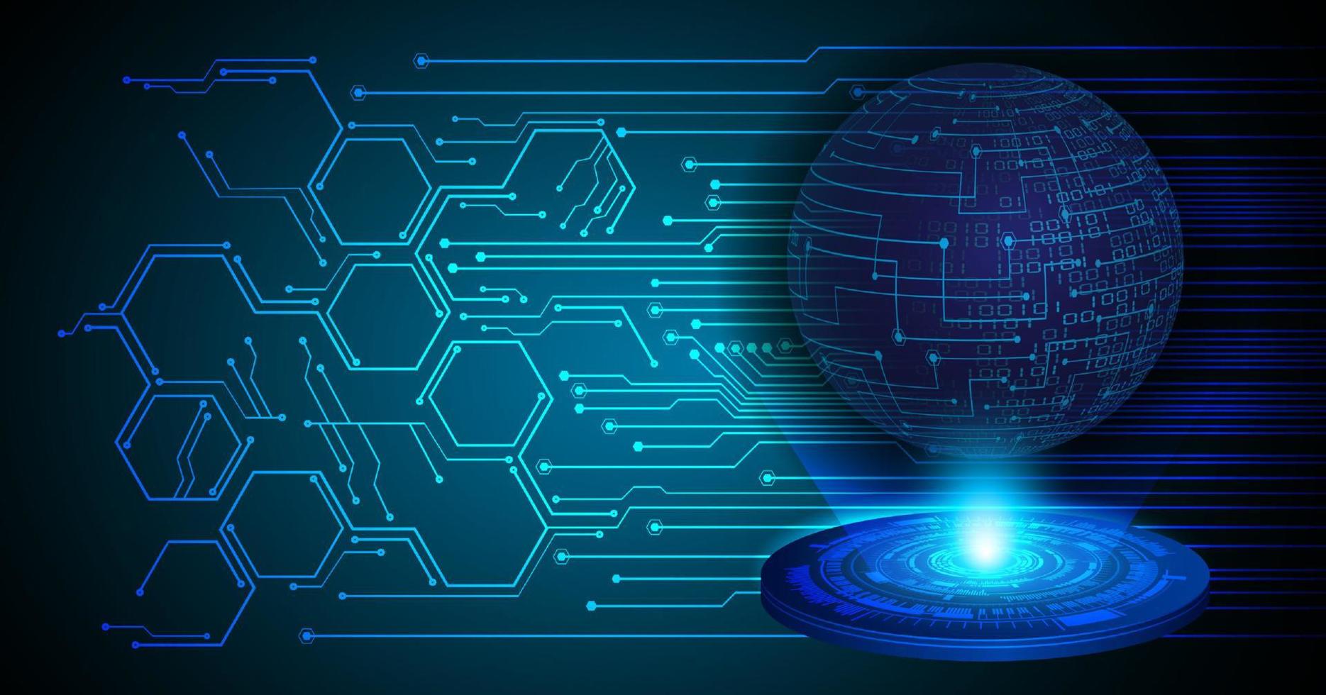 proyector holográfico de globo moderno sobre fondo de tecnología vector