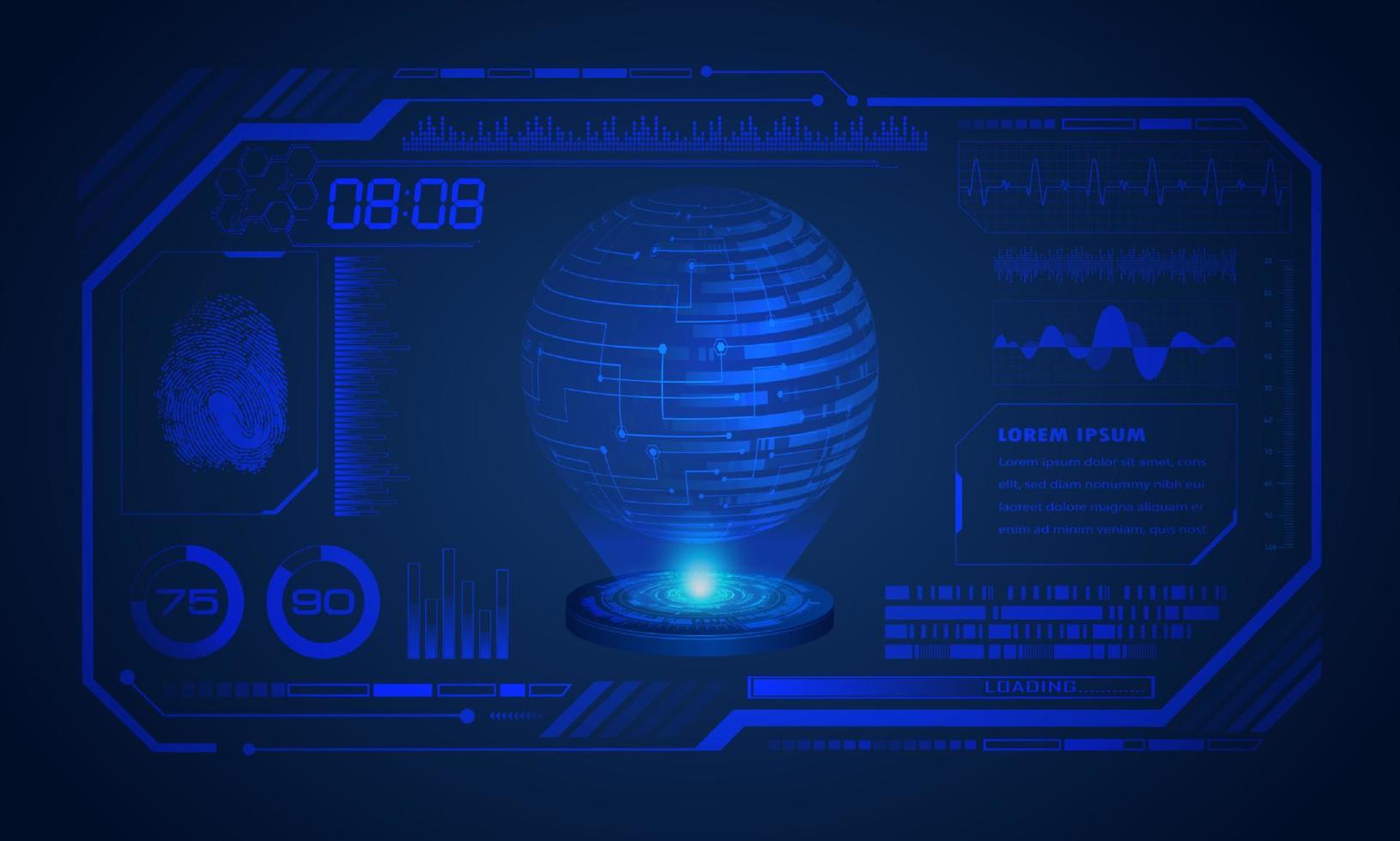 Modern HUD Technology Screen Background vector