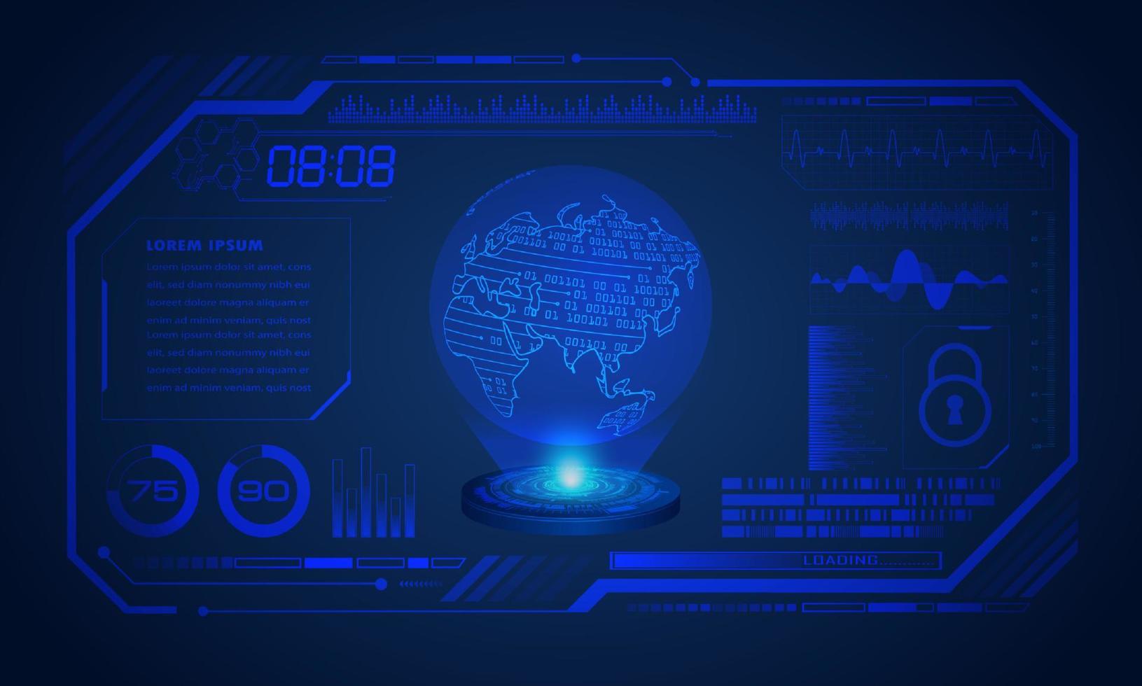 Modern HUD Technology Screen Background vector
