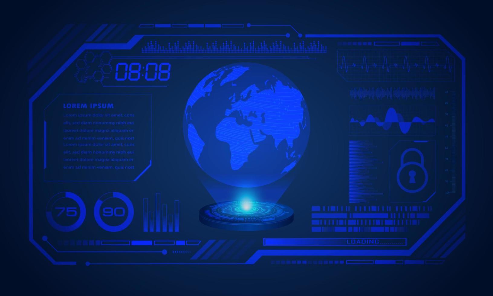 Modern HUD Technology Screen Background vector