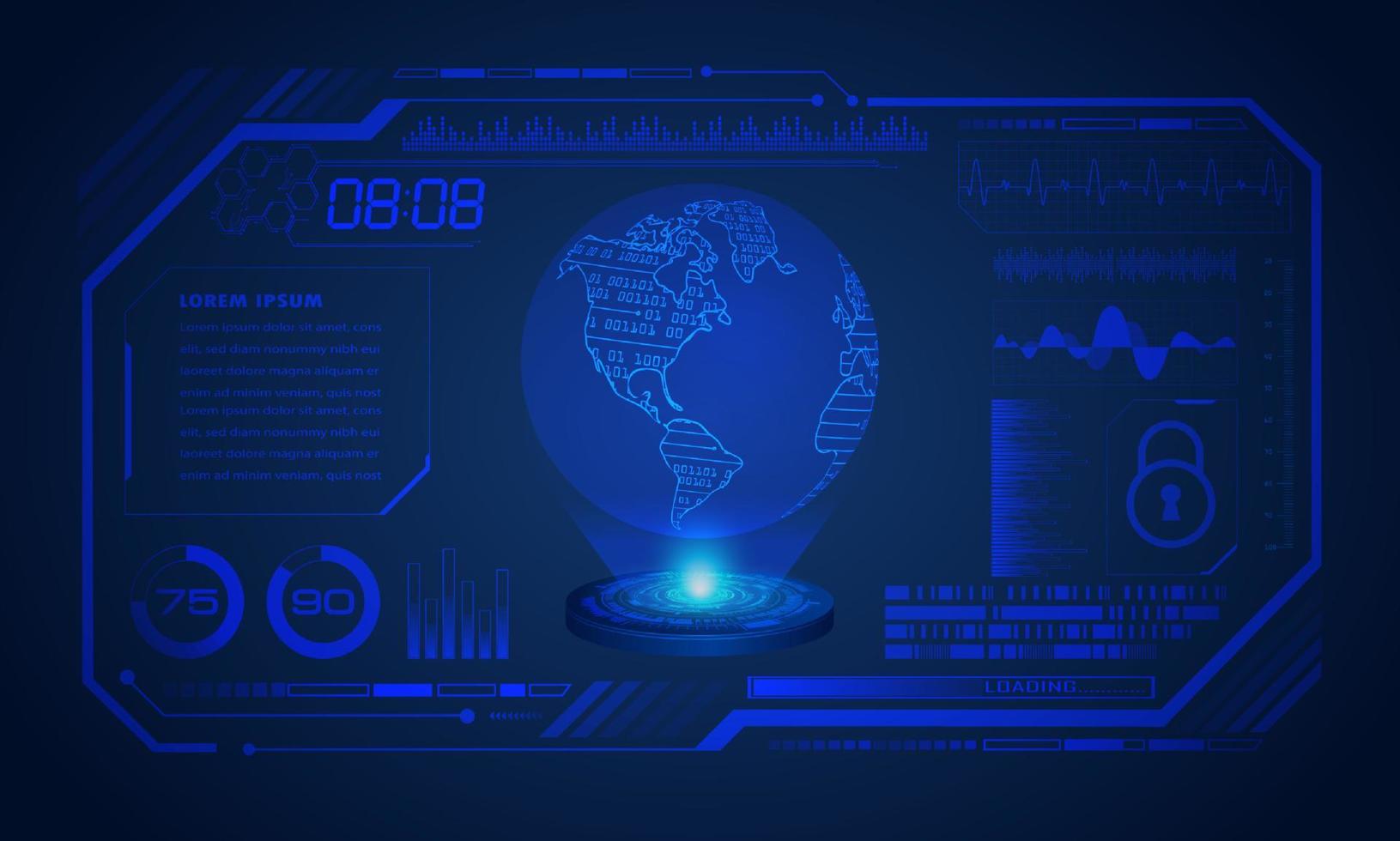 Modern HUD Technology Screen Background vector