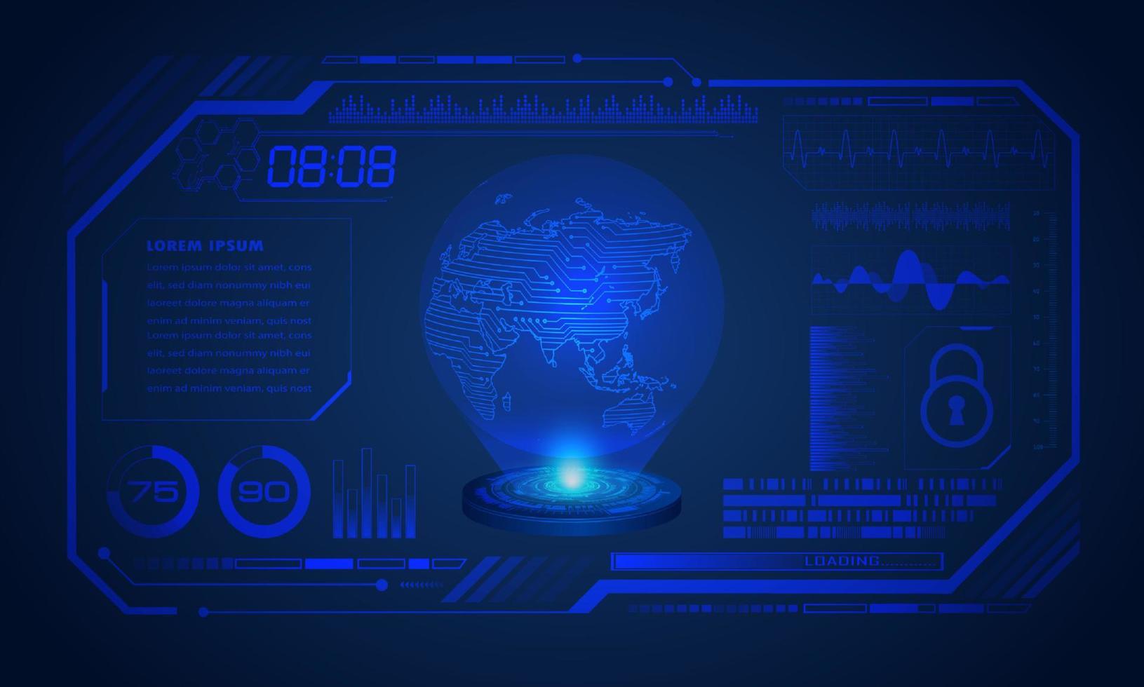 Modern HUD Technology Screen Background vector