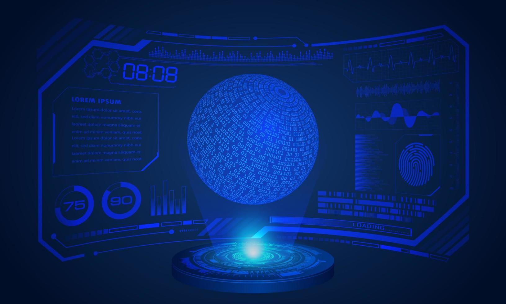 Modern HUD Technology Screen Background vector
