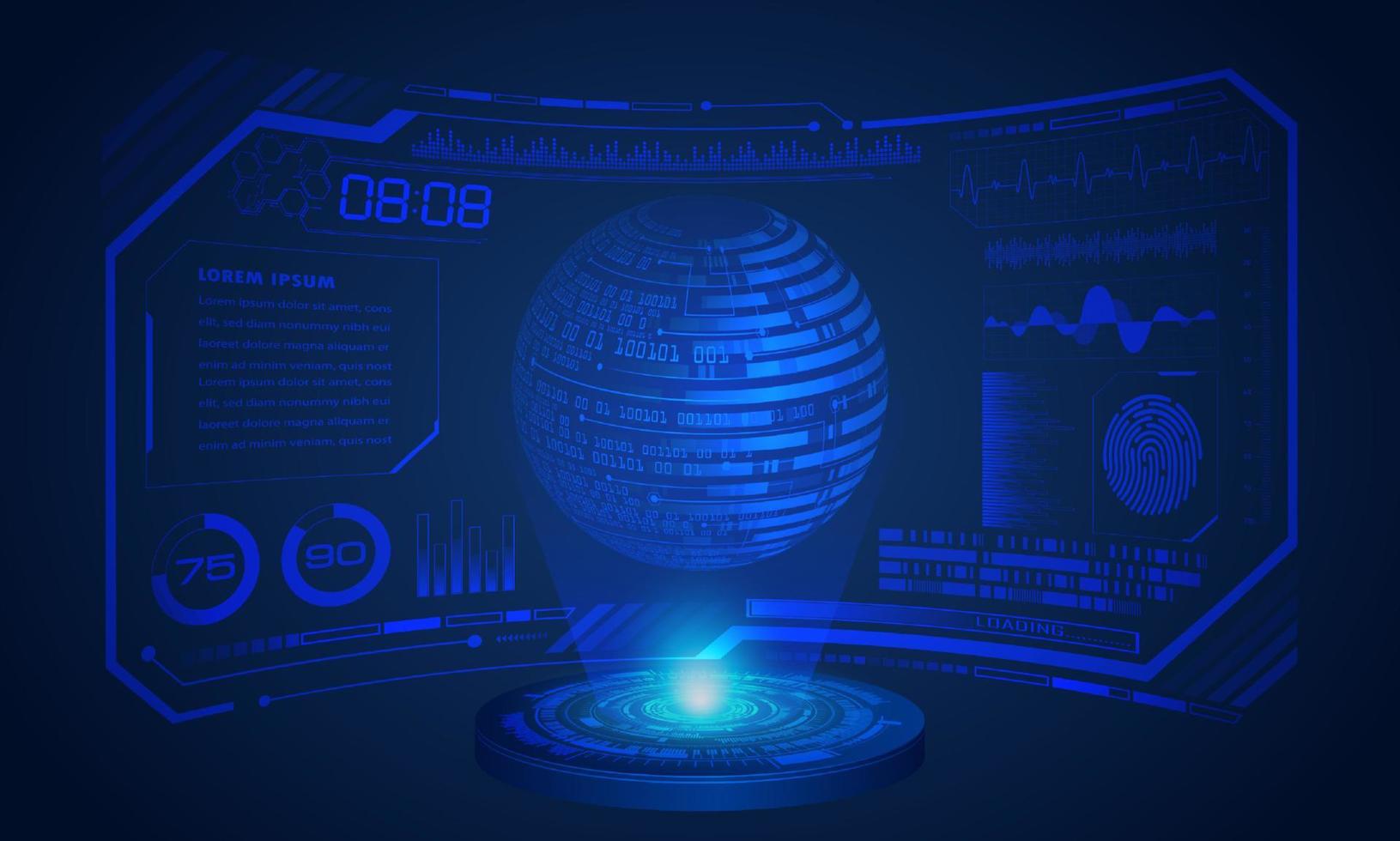 Modern HUD Technology Screen Background vector
