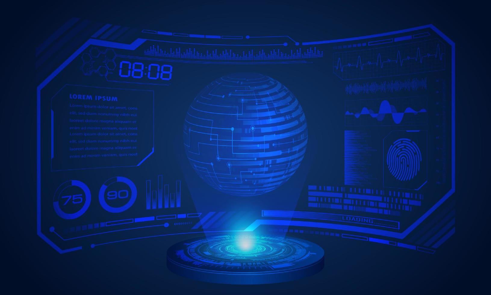 Modern HUD Technology Screen Background vector