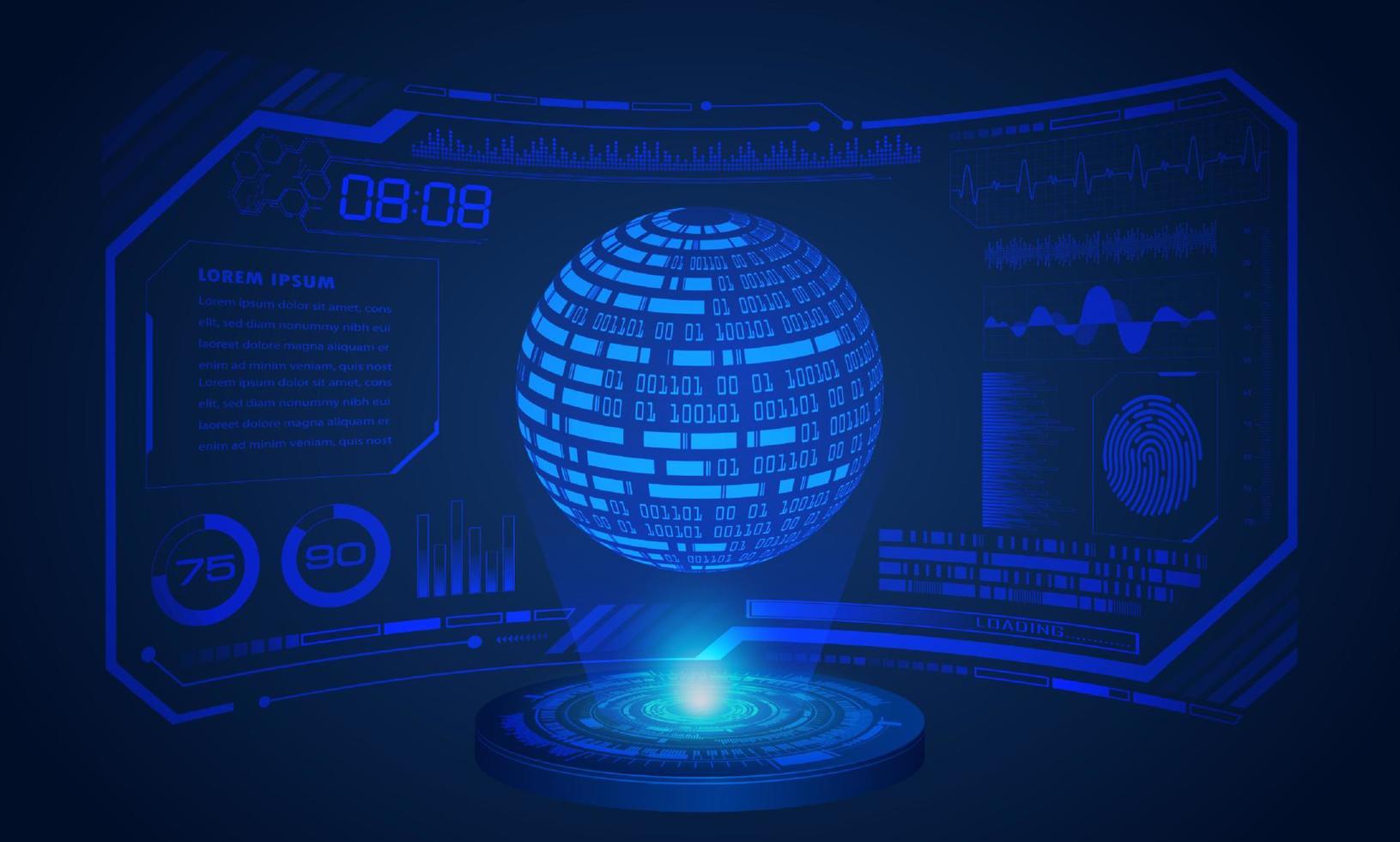 Modern HUD Technology Screen Background vector