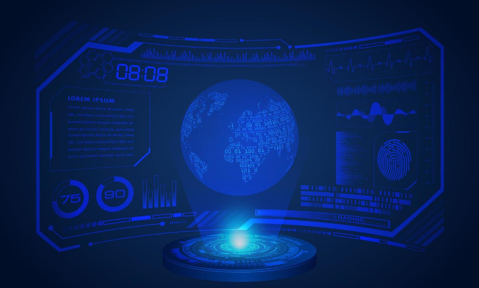 Modern HUD Technology Screen Background vector