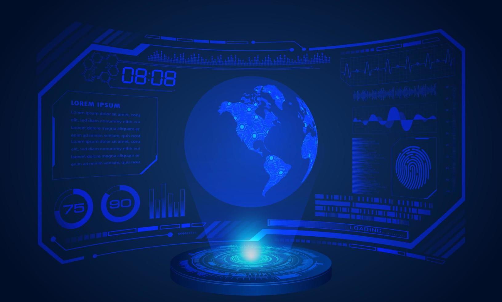 Modern HUD Technology Screen Background vector