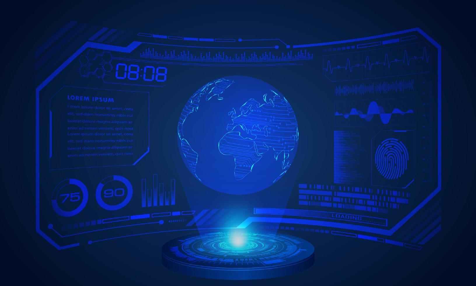 Modern HUD Technology Screen Background vector