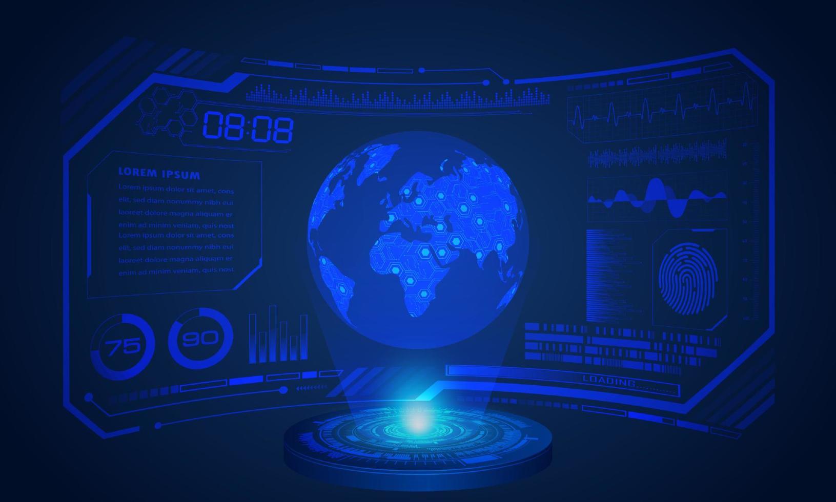 Modern HUD Technology Screen Background vector