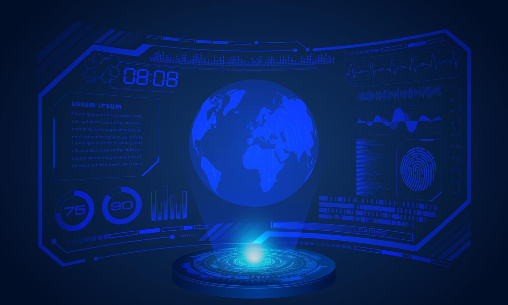 Modern HUD Technology Screen Background vector