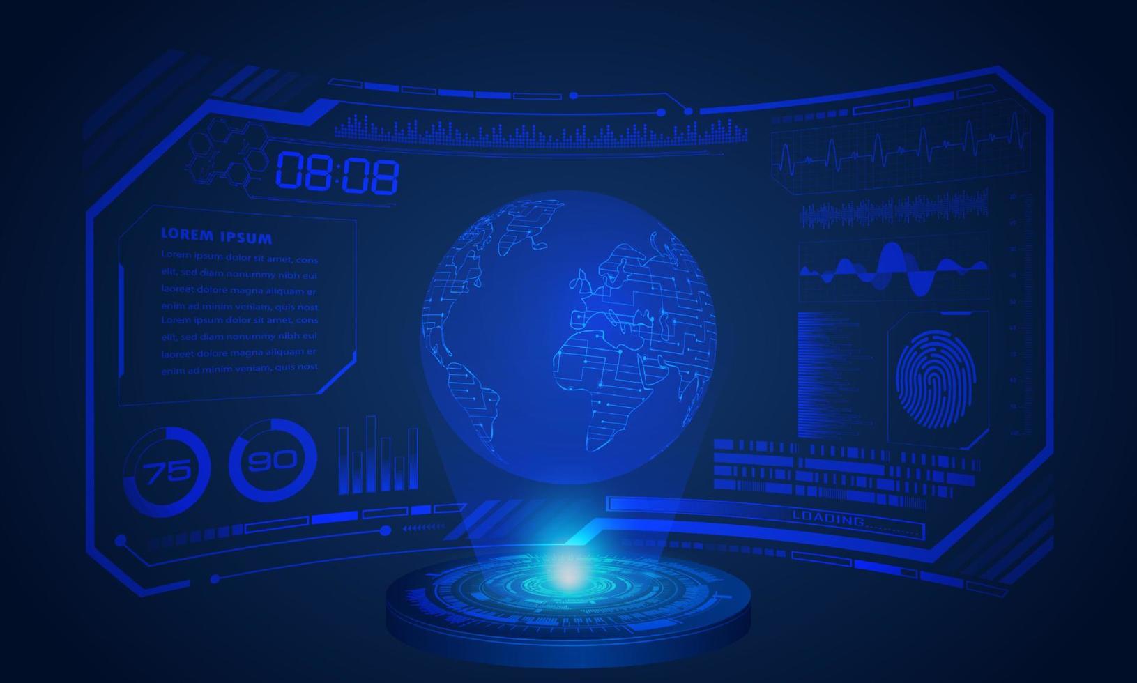 Modern HUD Technology Screen Background vector