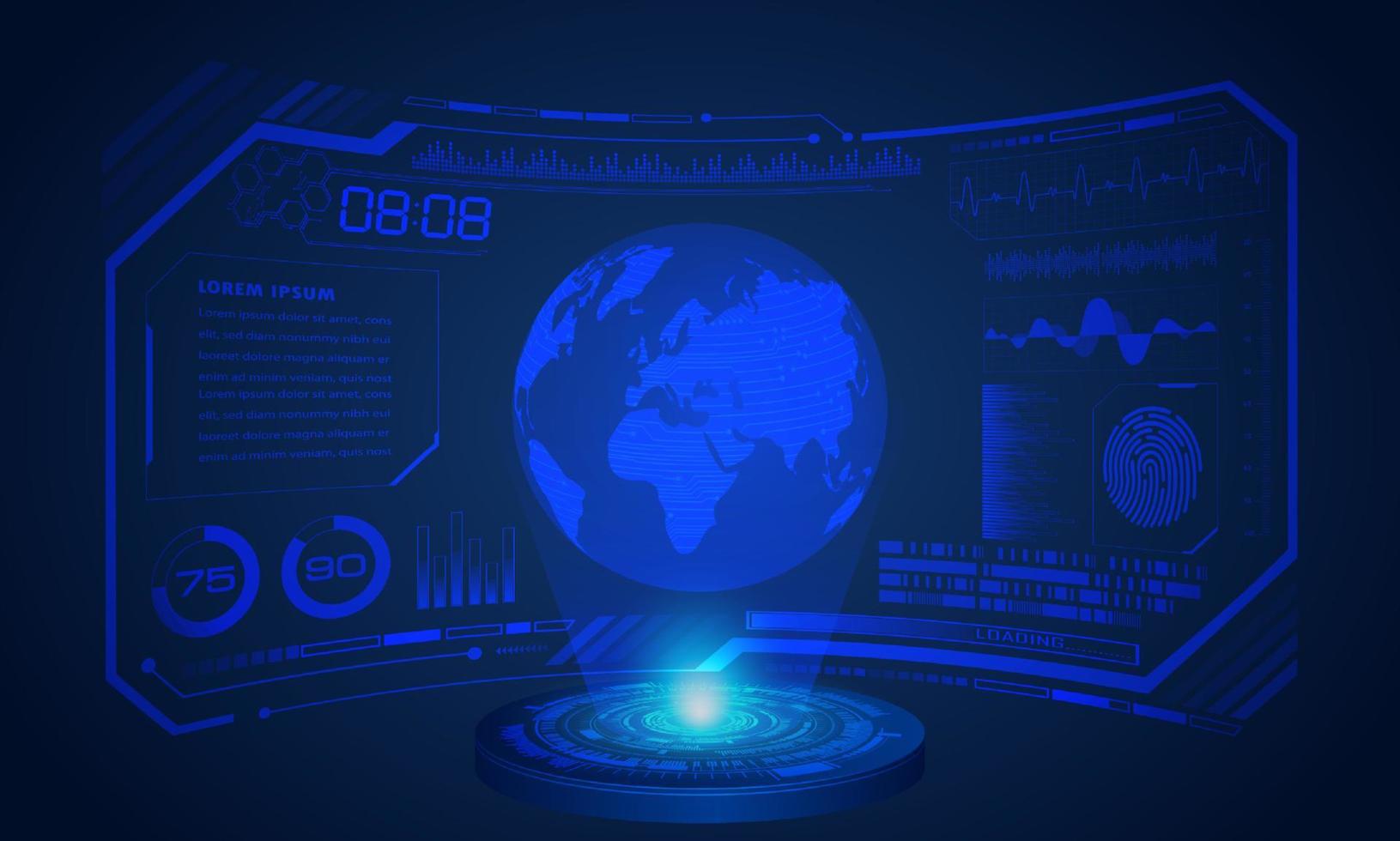 Modern HUD Technology Screen Background vector