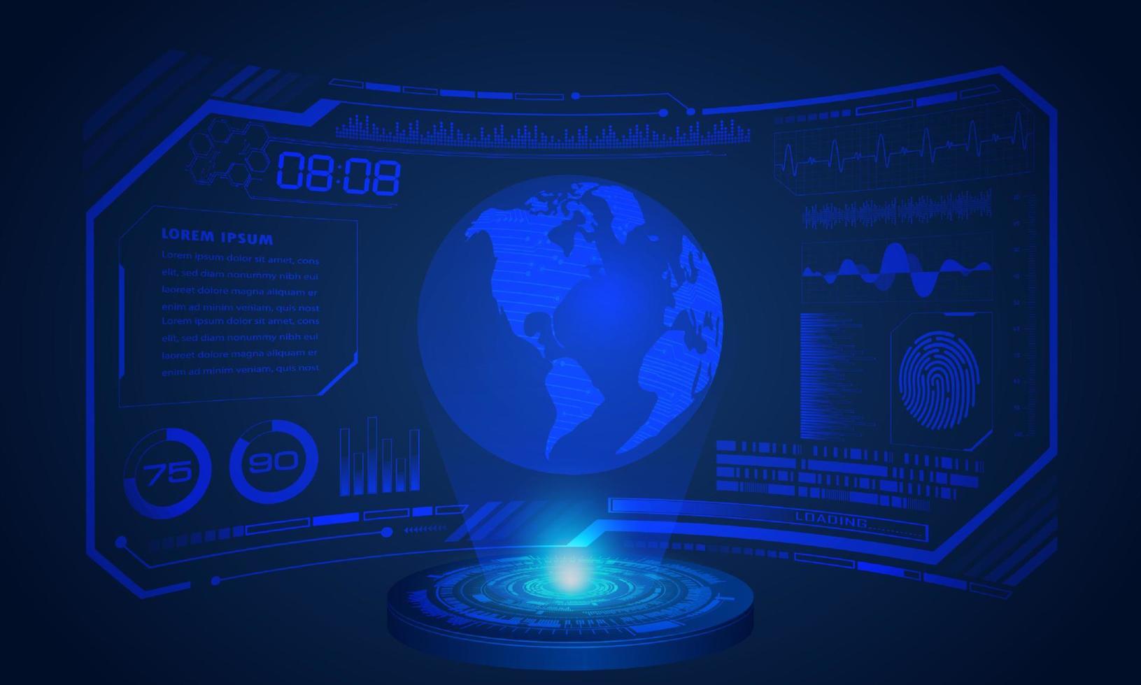 Modern HUD Technology Screen Background vector