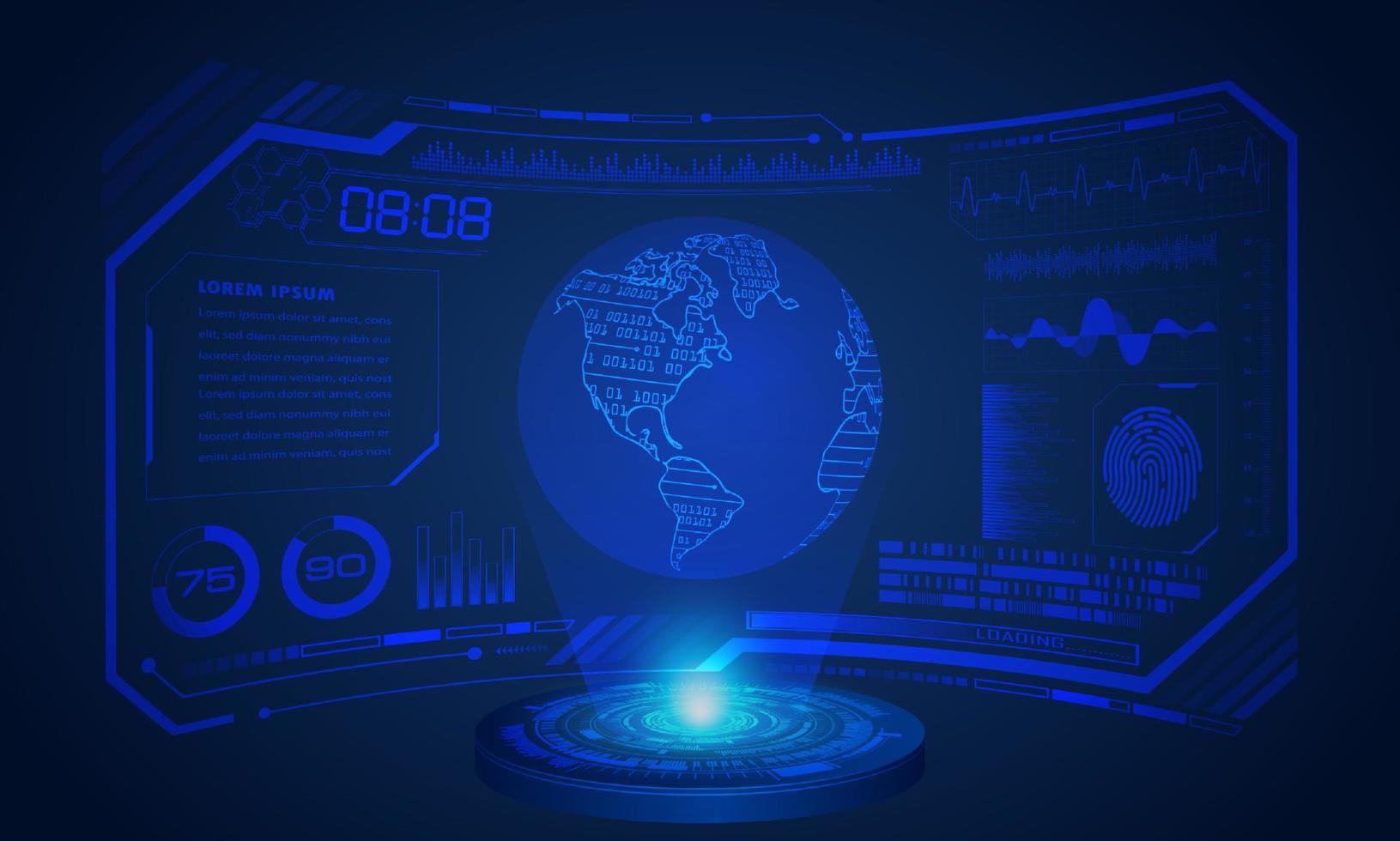 Modern HUD Technology Screen Background vector
