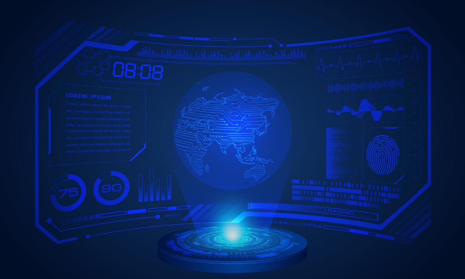 Modern HUD Technology Screen Background vector