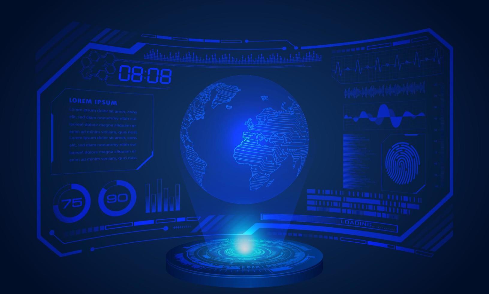 Modern HUD Technology Screen Background vector