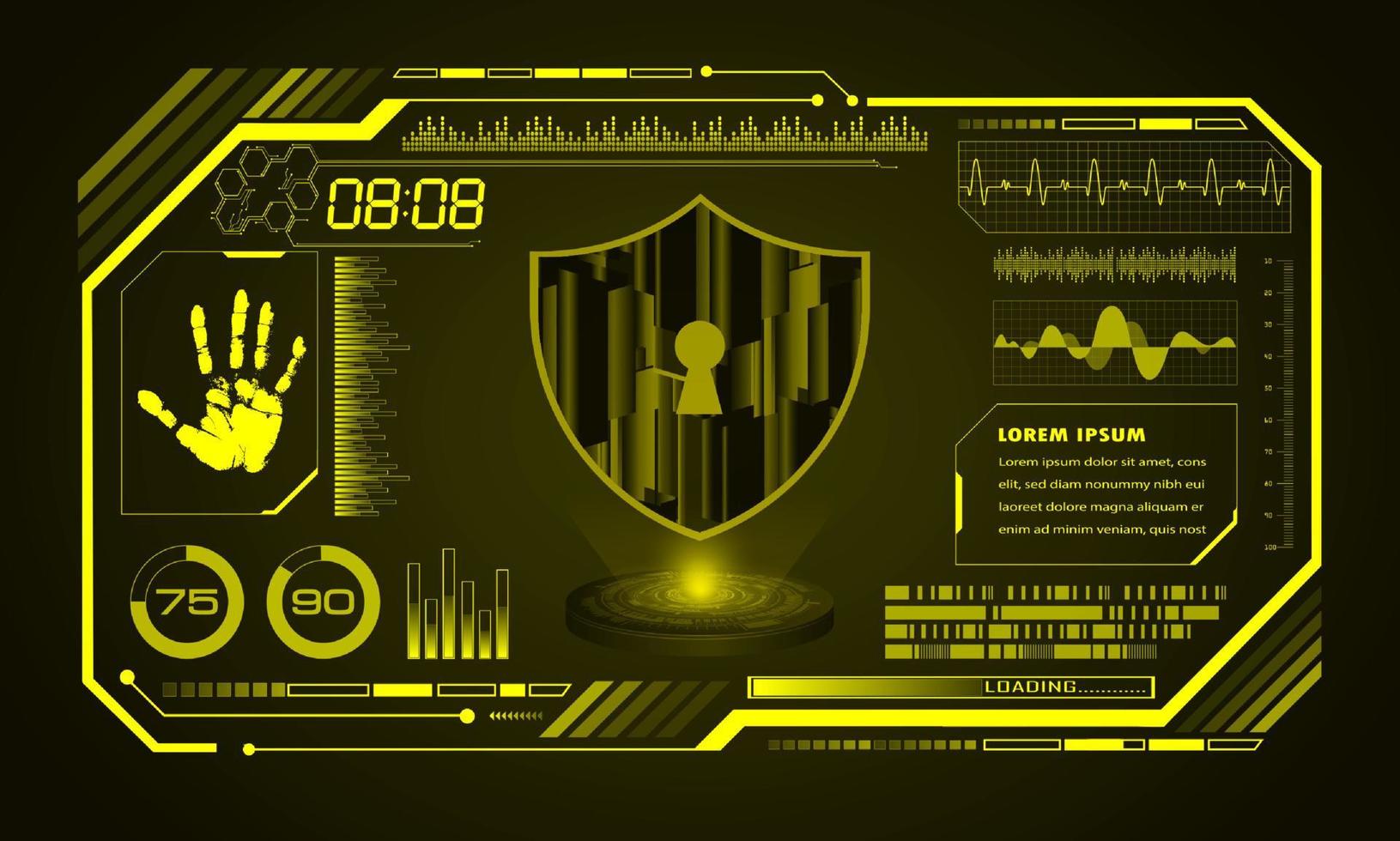 Modern HUD Technology Screen Background vector