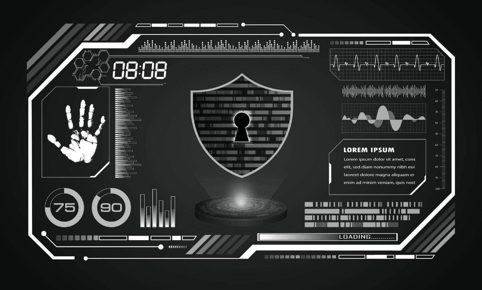 Modern HUD Technology Screen Background vector