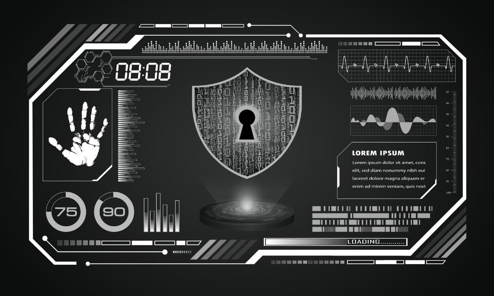 Modern HUD Technology Screen Background vector