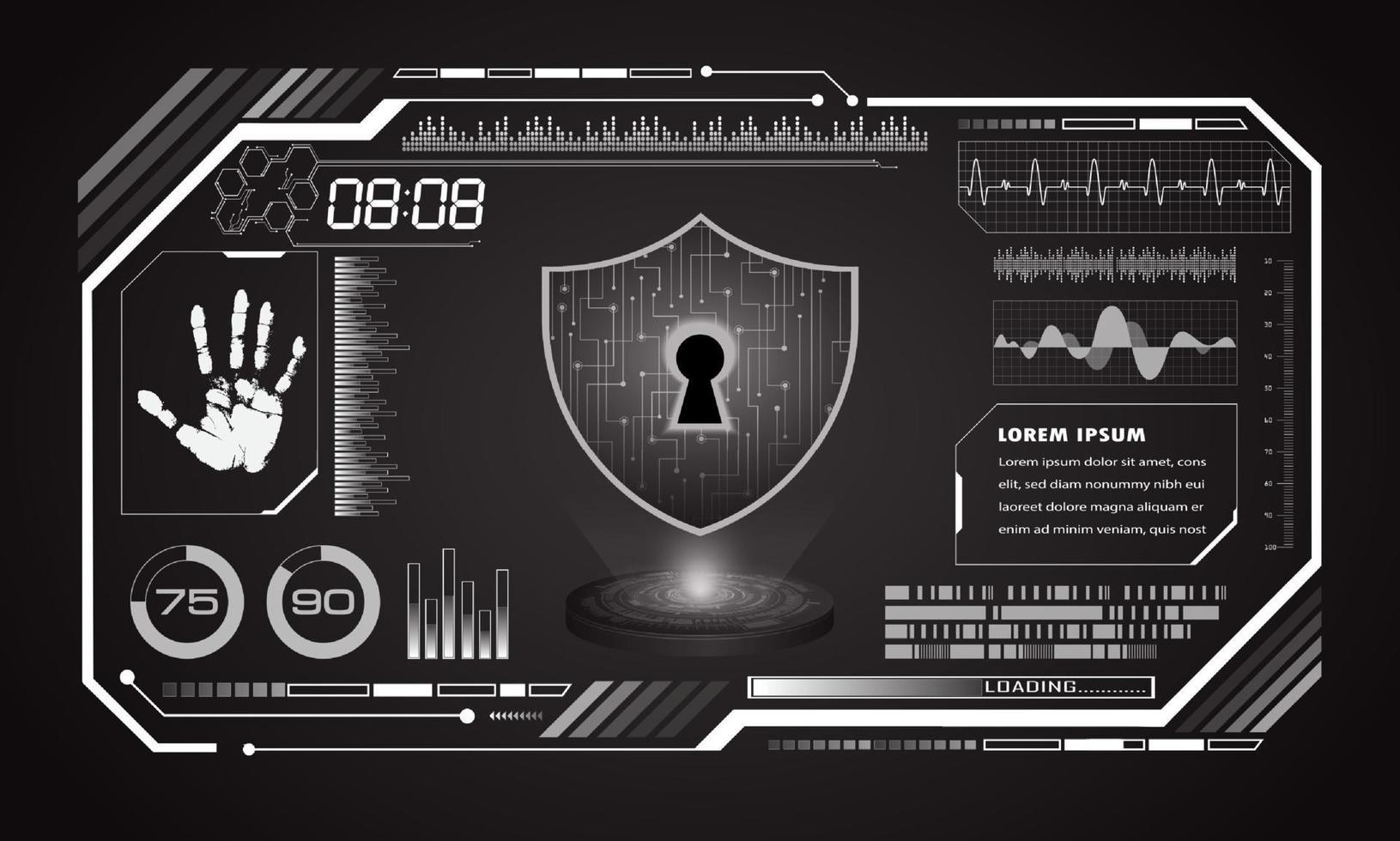 Modern HUD Technology Screen Background vector