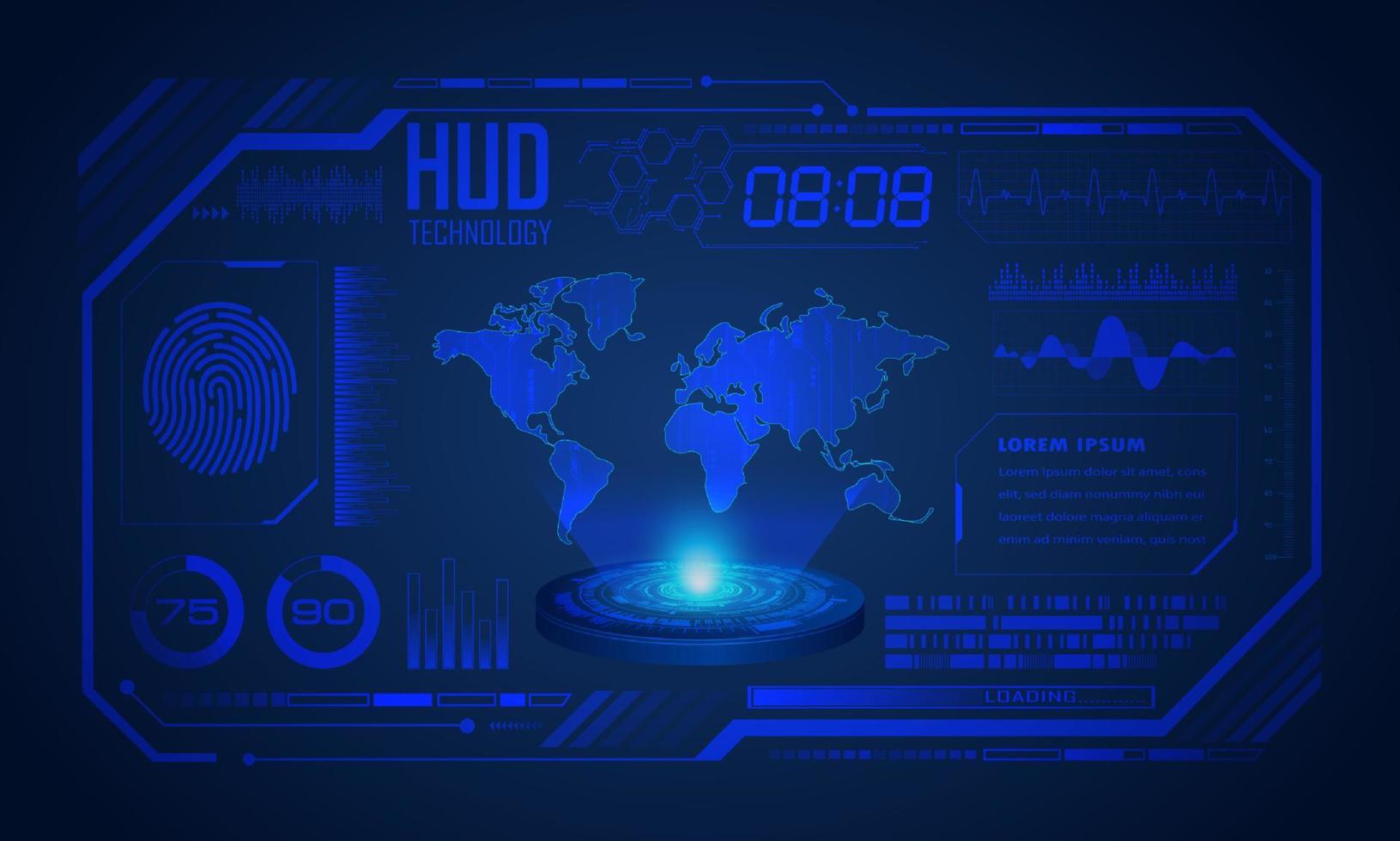 Modern HUD Technology Screen Background vector