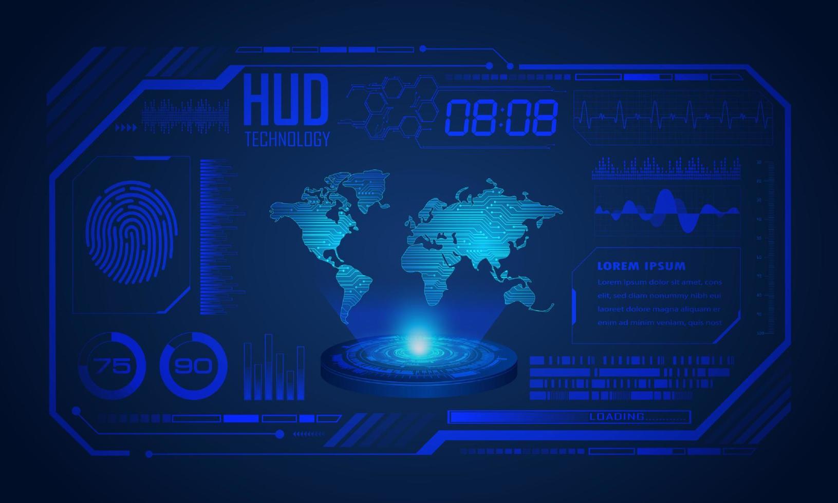 Modern HUD Technology Screen Background vector