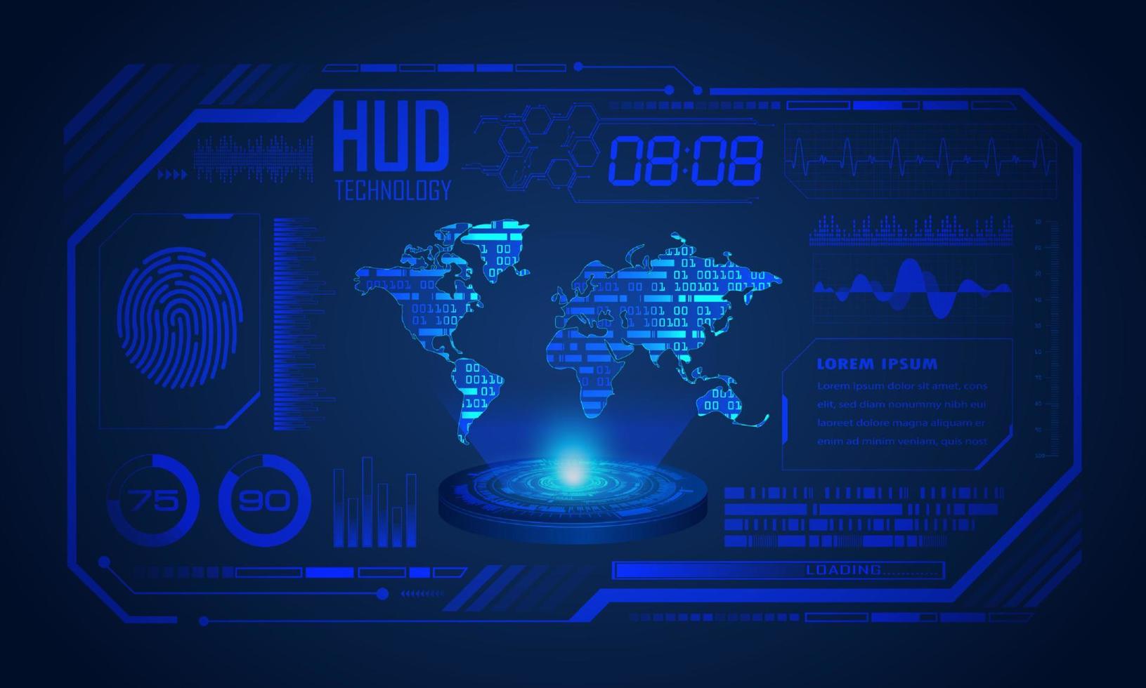Modern HUD Technology Screen Background vector