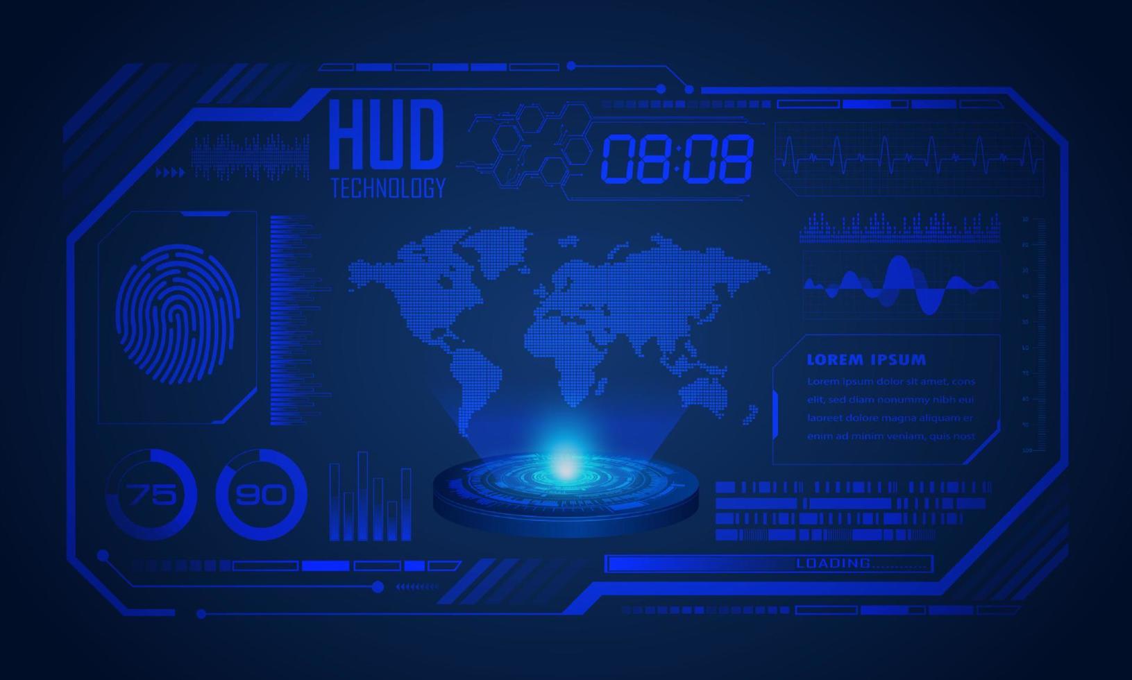 Modern HUD Technology Screen Background vector