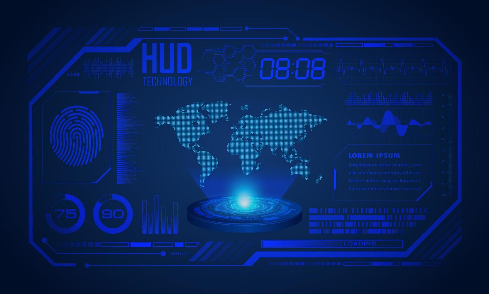 Modern HUD Technology Screen Background vector