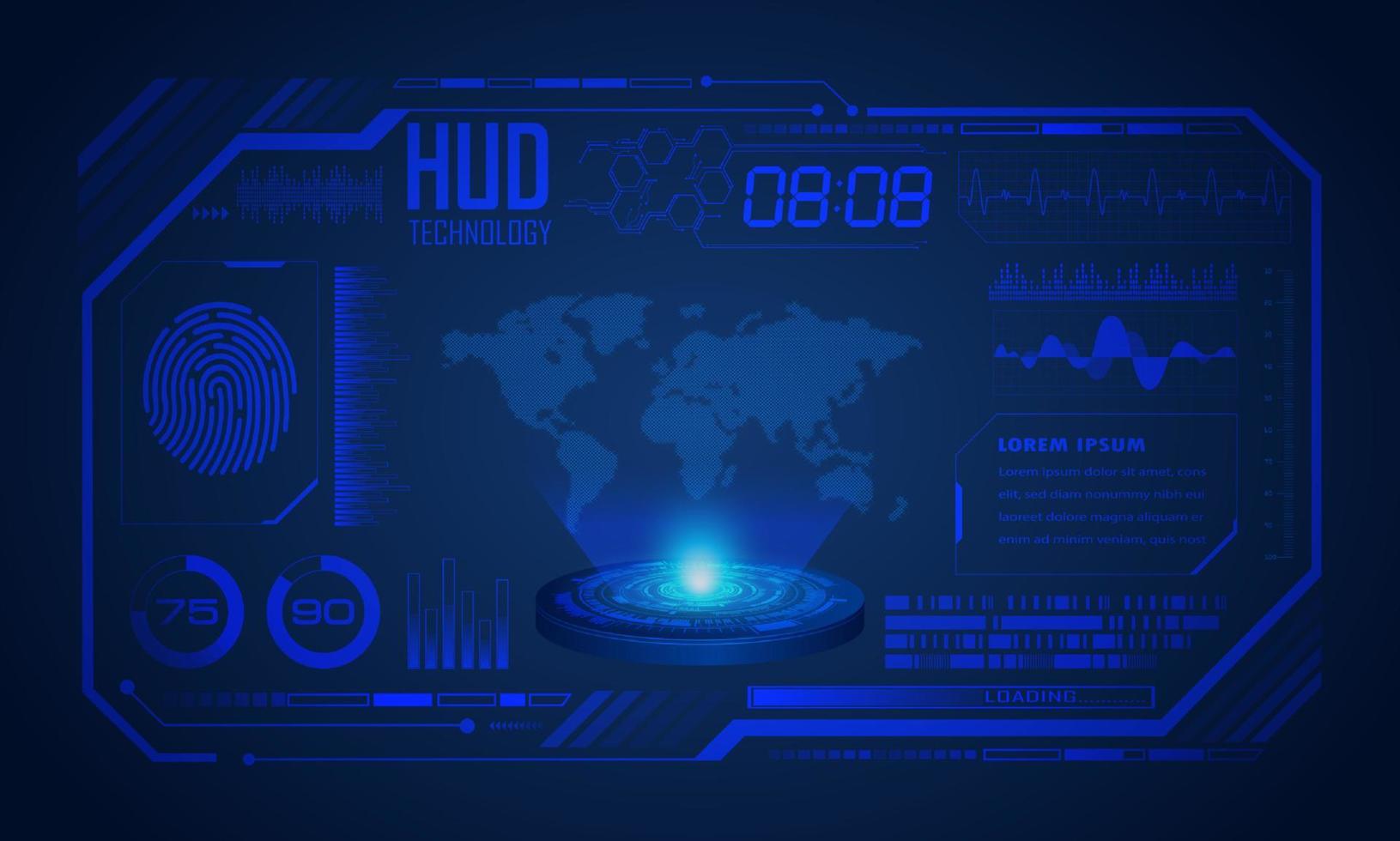 Modern HUD Technology Screen Background vector