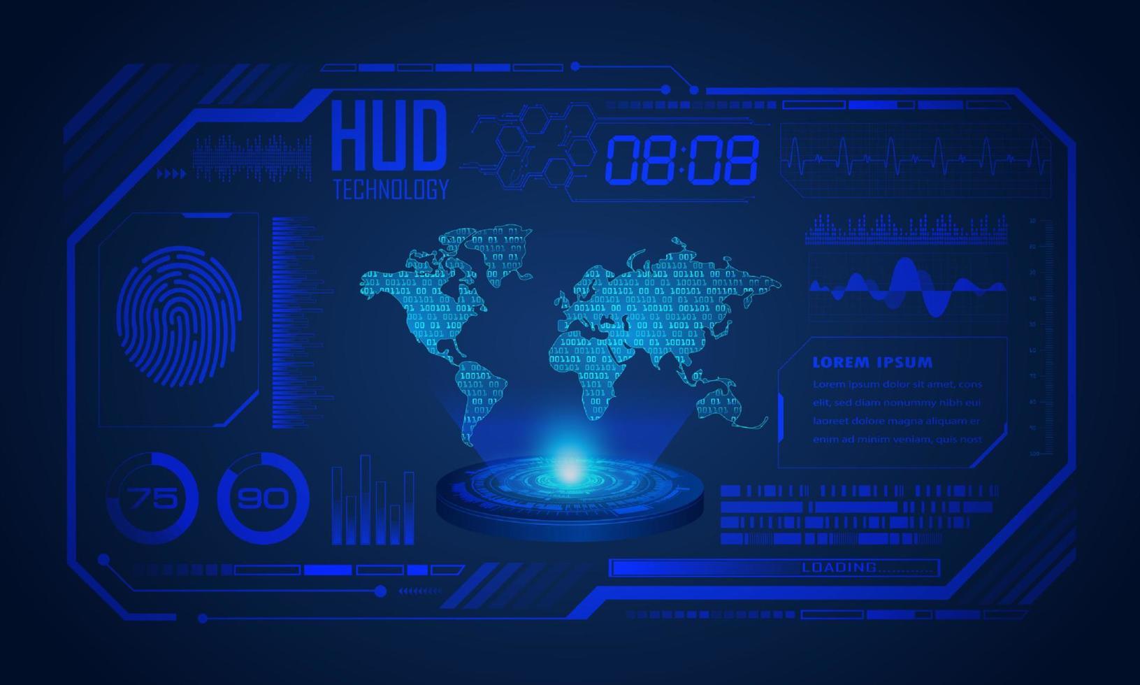 Modern HUD Technology Screen Background vector