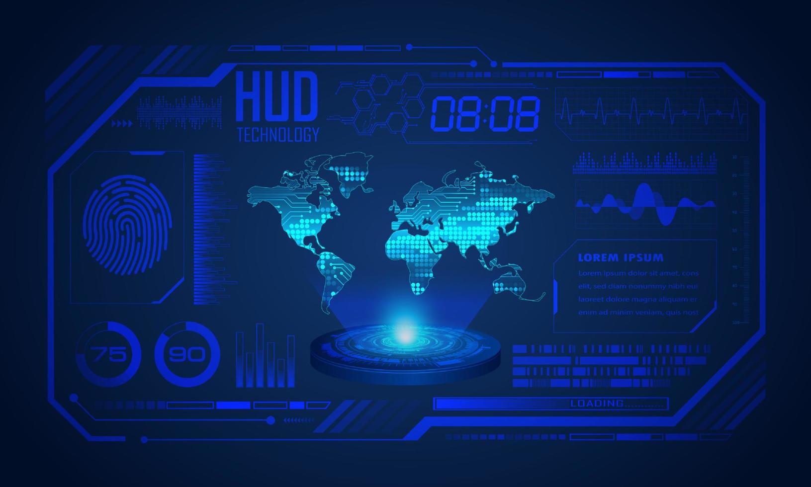 Modern HUD Technology Screen Background vector