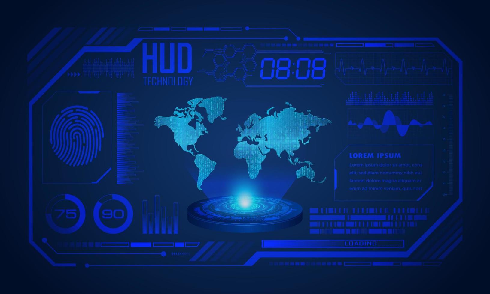 Modern HUD Technology Screen Background vector